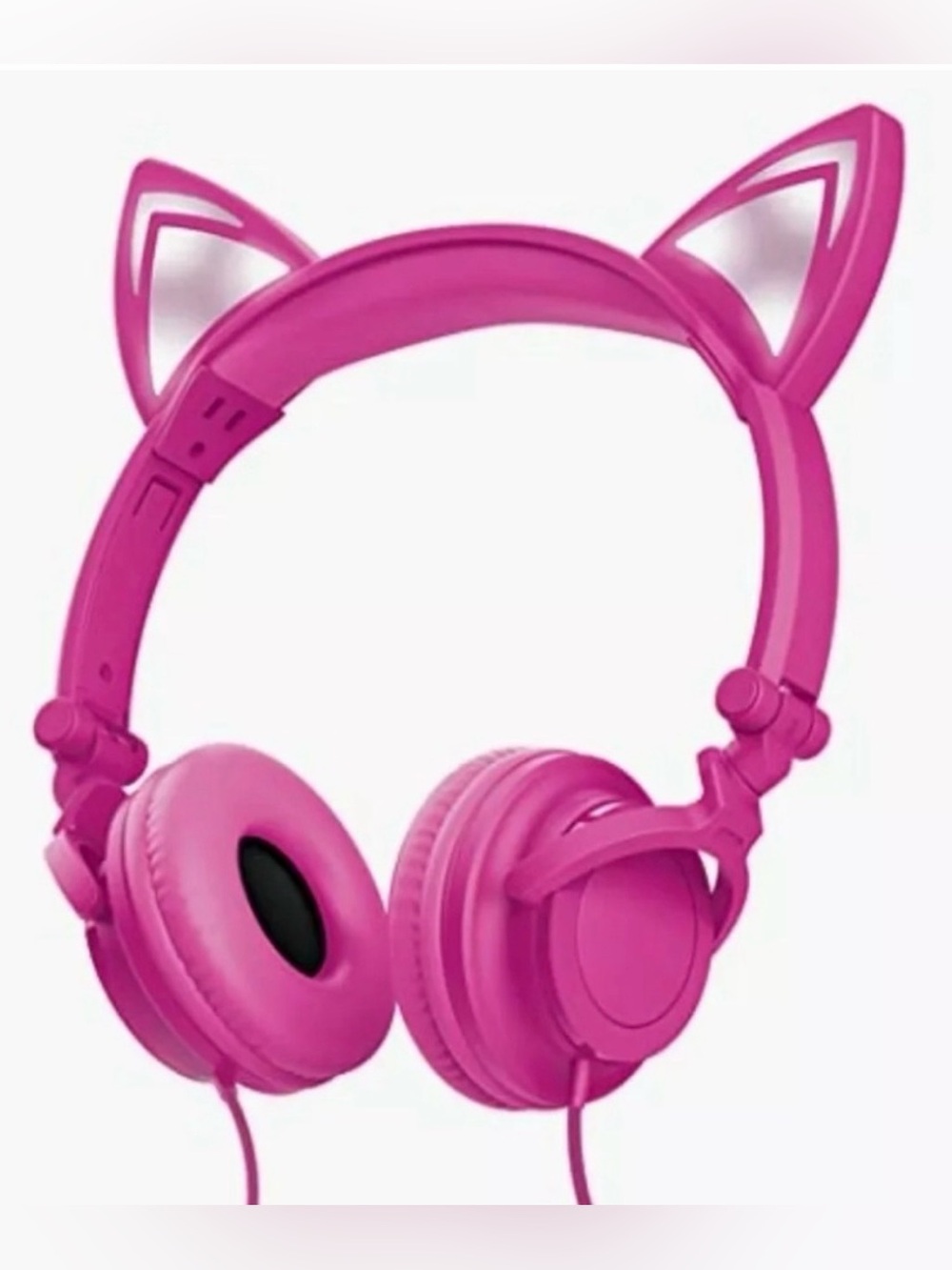 NEW Pink Cat Ear Wired Headphones - Cute Over-Ear Stereo Headset For Gaming